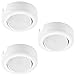 GetInLight Dimmable and Swivel, LED Puck Lights Kit with ETL List, Recessed or Surface Mount Design, Warm White 2700K, White Finished, (Pack of 3), IN-0107-3