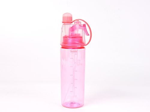 Plastic Spray Water Bottle BPA Free Sprayer Bottle Portable Gym Outdoor Cycling Sports Bottle with Spray Mist Plastic Drink Bottle for Kids Students ( Red 0.6L )