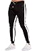 Ouber Men's Gym Jogger Pants Slim Fit Workout Running Sweatpants with Zipper Pockets Black,L