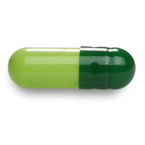 CapsulCN. Empty Gel Caps Empty Gelatin Capsules, 1000 pcs, Size 0, Dark green and green, Joined