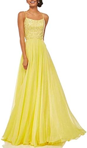 PJTOP Women's Sequins V-Neck Backless Empire Waist Party Wedding Maxi Long Dresses