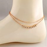 Double-Layered Versatile Anklet Fashion Bell-Shaped Ball Ankle