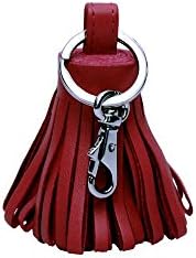 Tassel Keychain Made With Leather (Red)