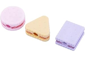 Pencil Sharpener, Plastic Pencil Cutter, Candy Colors Cookie Sharpener, Cute Cookie Sharpener for Students Color Shape Random