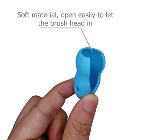 Excelity Set of 4 Silicone Toothbrush Head Cover Protective Case Against Soap, Dirt and Hair for Travel Home Camping - Thumbnail 5