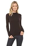 ALYGNE Womens Basic Long Sleeve Mockneck Layer Shirt