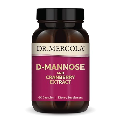 Dr. Mercola D-Mannose and Cranberry Extract Dietary Supplement - 60 Capsules - Supports Urinary Health, Bladder Health and Kidney Health - UTI Prevention Supplement for Women & Men