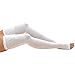 Truform Anti Embolism Stockings, Thigh High Post Surgery Recovery Hospital Style, 18 mmHg Compression for Men and Women, Full Length Ted Hose, Open Toe, White, Large
