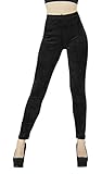 D&K Monarchy Women's Full Length Velour Leggings, Black, Medium/Large