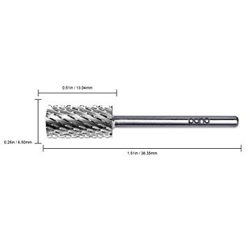 PANA Professional 3/32" Shank Size - Flat Top Large Barrel Silver Carbide Bit 2X Coarse Grit - Nail Drill Bit for Dremel Machine