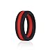 Silicone Wedding Ring Red Line Thin Stripe for Men, Black Flexible Rubber Alternative Bands Set, Elastic Non Metal for Mechanic Workout, Active Athlete Exercise, Sprot Keep Fit