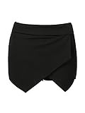 Choies Women's Asymmetrical Hem Shorts Skort Black Boho Tulip Skorts