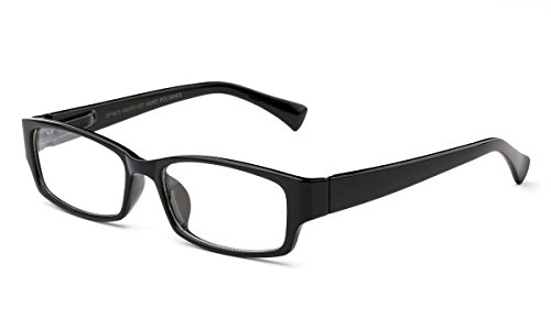 Newbee Fashion - "Muir" Slim Squared Spring Hinges Fashion Clear Lens Glasses