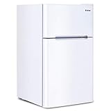 Costway Compact Refrigerator 3.2 cu ft. Unit Small Freezer Cooler Fridge (White)
