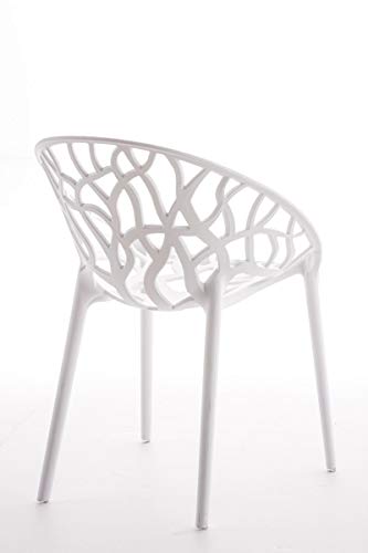 CLP Gartenstuhl Hope Kunststoff I Stapelstuhl wetterfest und UV-beständig I Outdoorstuhl pflegeleicht I Sessel für draußen, Farbe:weiß – Bild 5