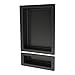 Redi Niche Double Recessed Shower Shelf – Black, Two Shelves, 16-Inch x 26-Inch x 4-Inch