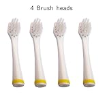 2018 Intelligent Kids LED Light Soft-bristle 3 Brush Heads Ultrasonic Child Electric Toothbrush Battery Reminder (Replacement Brush Head)