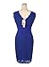 Fantaist Women's Party Sleeveless Waistband Scalloped Floral Lace Cocktail Dress