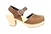Lotta From Stockholm Swedish Clogs : Highwood Mary Jane Style in Brown Nubuck Leather