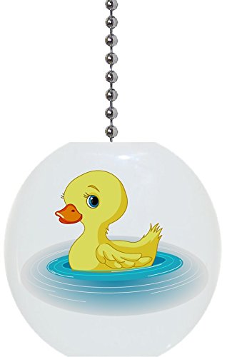 Yellow Duck in Water Solid Ceramic Fan Pull