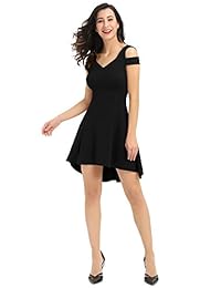 Vestidos de cóctel altos y bajos de hombro frío para dama InsNova para invitados a bodas de fiesta