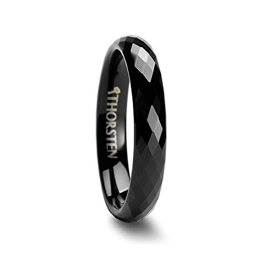 Aurora 288 Diamond Faceted Black Tungsten Band