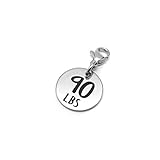 90 lbs Weight Loss Jewelry Charm - Motivational and Inspirational Jewelry for Fitness and Workout Motivation - Stainless Steel Engraved Charm and Clasp - Tarnish Free Charms