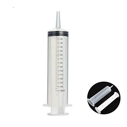150ML Large Plastic Syringe with Plastic Tubing Hose for Dispensing Injection Filtration Watering