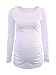 Ecavus Women's Maternity Tops Long Sleeve Clothes Flattering Side Ruched Pregnancy T-Shirt