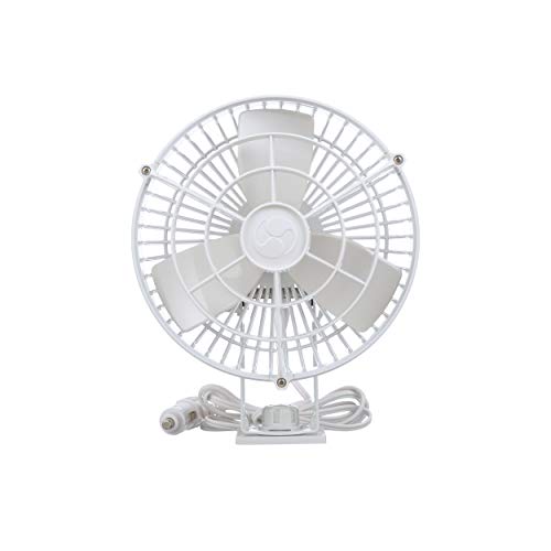 Caframo Kona. 12V Weatherproof Fan for Marine Use. IP55 Rated, Direct Wire. White, 7.0” x 7.5