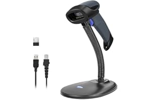 NETUM Wireless 2D QR Barcode Scanner Bluetooth with Stand, 3 in 1 Automatic Bar Code Imager Reader Handhold Scanner Gun Compatible for Laptops, Computers, Cashier, POS -M8S