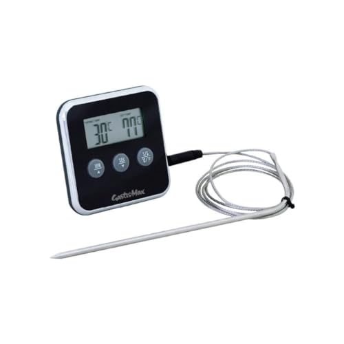 Gastromax - Thermomètre à Viande et Minuteur Digital - Noir - Accessoires de Cuisine