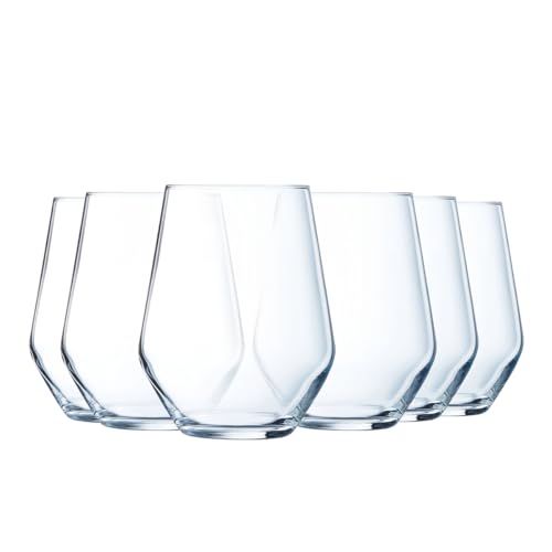 Luminarc - Vinetis Collection - 6 Tall Glasses 40 cl - Modern and Elegant Design - Made in France - Reinforced Packaging