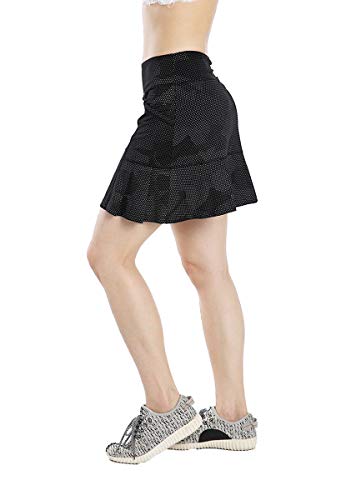 Annjoli Womens Skort Active Athletic Skirt for Running Tennis Golf Workout Sports Skorts (M, Fantasy Black)
