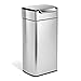 simplehuman 30 Liter / 8 Gallon Stainless Steel Touch-Bar Kitchen Trash Can, Brushed Stainless Steel, ADA-Compliant