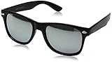 Flat Matte Reflective Flash Color Lens Large Horn Rimmed Style Sunglasses