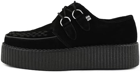Amazon.com | T.U.K. Black/White Leather Viva Mondo Creepers  display picture 1