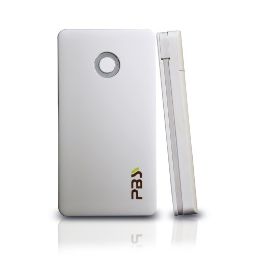 PBS Smart 7000 mAh External Battery Pack Portable Power Bank Charger - Retail Packaging - White