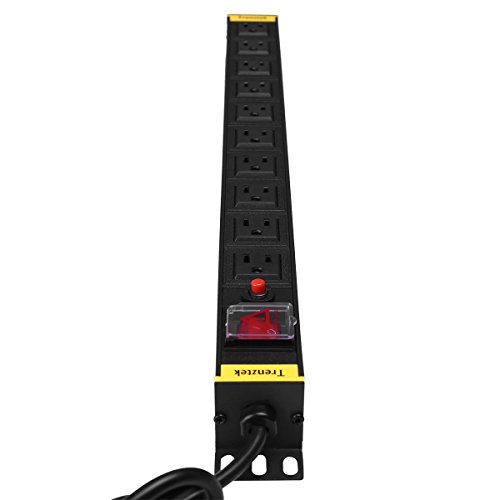 image for Trenztek 10 Outlets PDU Power Distribution Unit , 22 Inch/ 15A/ 125V A