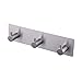 PAINISTIC KES Self Adhesive Towel Hook Rack Coat Robe Hook Rail with 3 Hangers for Bathroom Kitchen Brushed Finish SUS304 Stainless Steel, A7060H3-2