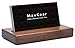 MaxGear Business Card Holder for Desk Wood Business Card Display Holders Professional Business Card Holder Stand Desk Cards Display Holder for Home and Office, 2.3 x 4.3 x 0.6 inches, Walnut, Square