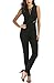 SUNNOW Womens Black Sleeveless Evening Party Playsuit Ladies Lace Long Jumpsuit (L=US 10-12, Black)