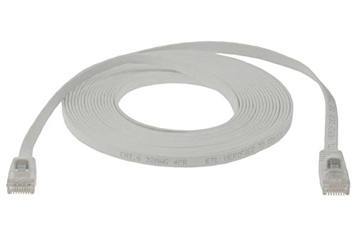 SF Cable 15ft Premium Ultra Flat CAT6 550 MHZ Network Patch Cable White