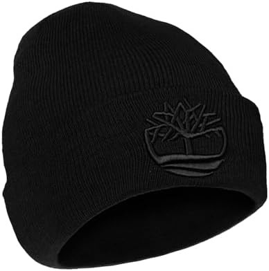 Timberland Men's Tonal 3D Embroidery Beanie, Cream, One Size at