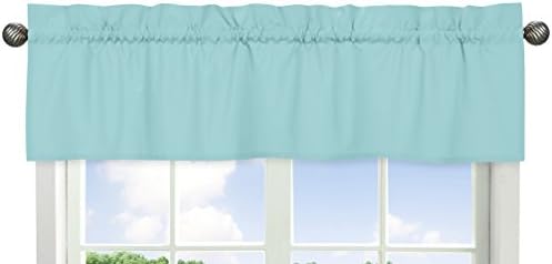Solid Turquoise Blue Window Valance