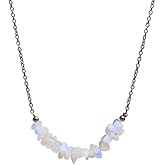 Gempires Natural Chips Bar Necklace, Energy Healing Crystals, Birthday, Gift for Her, Gemstone Jewelry 18 inch AA+ Quality