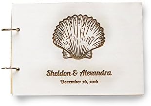 Avery Carey Shell Beach Rustic Wedding Guest Book, Wedding Guestbook Sign Book, Memory Book, Wooden Wedding Guest Book, Rustic Guestbooks Wedding, Custom Wedding Gift.