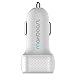 Maxboost Car Charger with SmartUSB Port 4.8A/24W [White/Grey] Charger Adapter Compatible with iPhone 12 11 Pro Max/XS Max/XR/XS/X/8/7/Plus, S20 Ultra/S10/S10+/S10e/Note,LG,Air,Mini,Huawei, Moto,Pixel