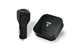 HomeSpot NFC-Enabled Wireless Bluetooth Audio Receiver for Car Audio with Bluetooth Auto-Reconnect & Dual Port Car Charger in Black