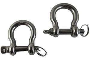 US STAINLESS Stainless Steel 316 Anti-Off Bow Shackle with Locking Ring